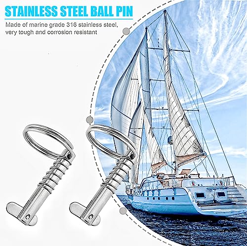 4 Pack Quick Release Pin 5/16" Diameter,Usable Length: 1-3/5(41mm) w/Drop Cam & Spring ,Full 316 Stainless Steel, Bimini Top Pin Marine Hardware, Free Installation Screws