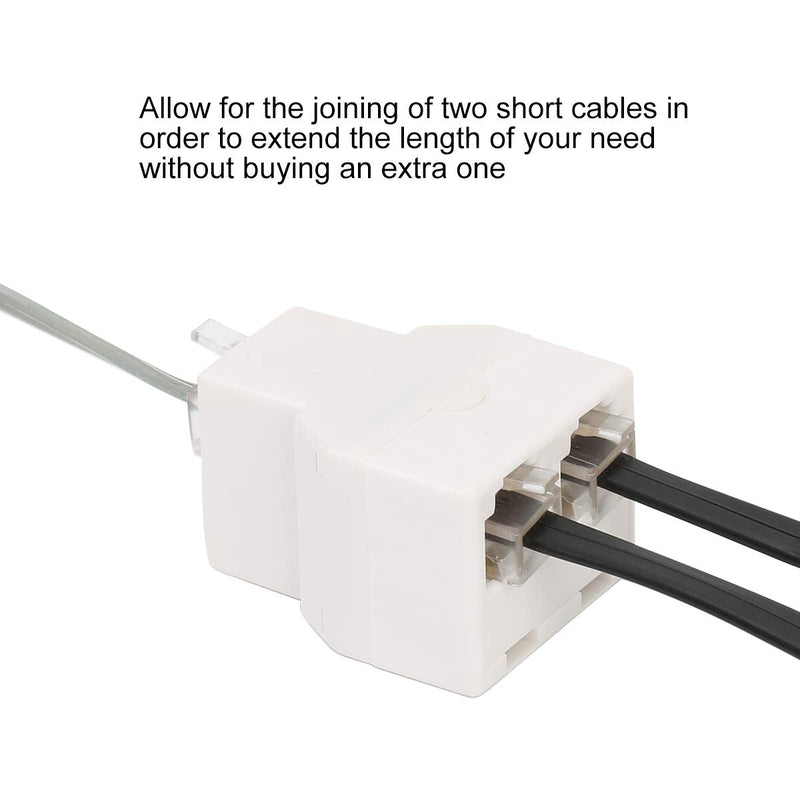 Uvital RJ11 6P4C 1 Female to 2 Female Telephone Line Splitters, Telephone Landline Cable Connector and Separator(White,4 Pack) 4 Pack White