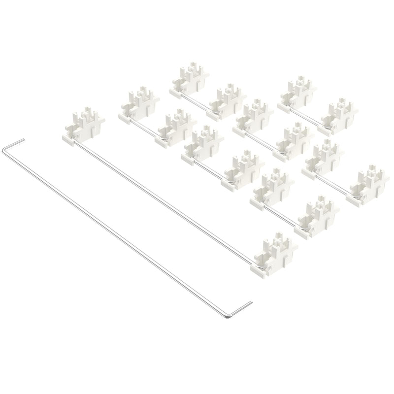  [AUSTRALIA] - DUROCK Plate Mount Stabilizer V3, Innovative Pre-Clipped Stem for Minimum Wire Wobble 2U 6.25U 7U Keyboard Stabilizers (V3 Cream Silver 100% Kit) V3 Plate Cream Silver