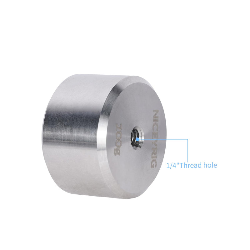 NICEYRIG Universal 200g Gimbal Counterweight for DJI RS 4 Pro/4/3 Pro/3-645 | with 1/4" Thread Mount Removable Counter Weight, Stainless Steel