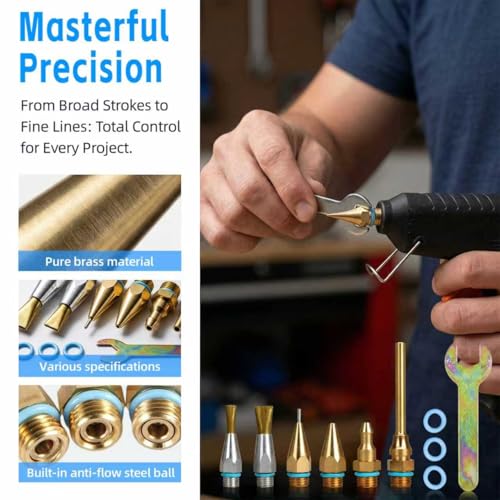 6-Piece Copper Hot Glue Gun Nozzle Set