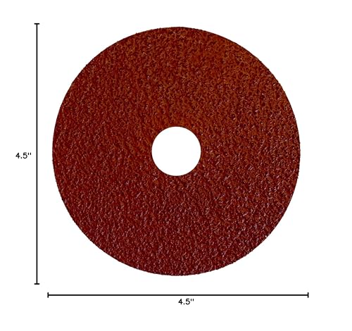 Weiler 60401 Tiger Aluminum Resin Fiber Sanding & Grinding Disc, 4-1/2" Diameter, 36 Grit, 7/8" Arbor Hole (Pack of 25)