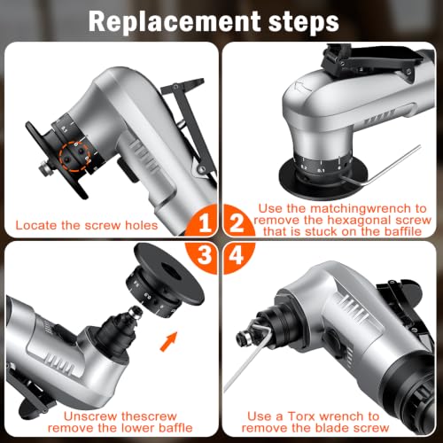 Pneumatic Chamfer Tool, 45 degree tile chamfering tool with 8 C-Angle & 6 R-Angle Blades & 6 durable bearings, Upgrade, Mini Air Chamfer Tool with 1/4 Inch Air Inlet for Metal and Wood-Silver Silver
