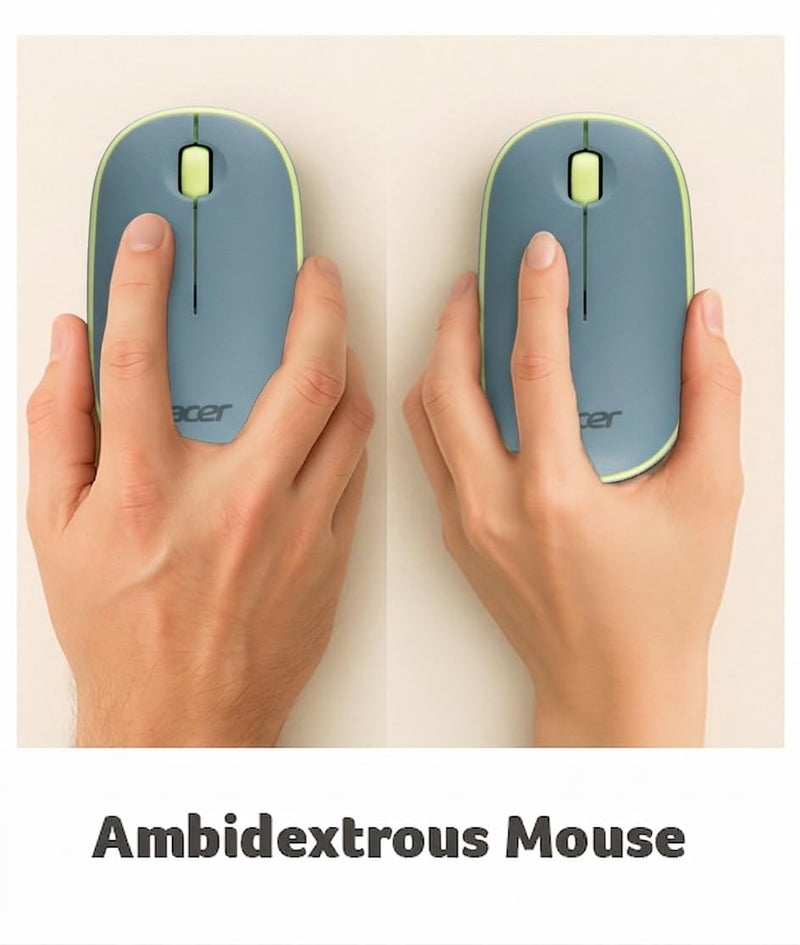 Acer Wireless Mouse for Laptop, 2.4GHz Wireless Mouse with USB Receiver - Smooth Tracking, 12-Month Battery, for Windows, macOS, ChromeOS, Compatible with PC, Mac, Laptop, Tablets - Blue
