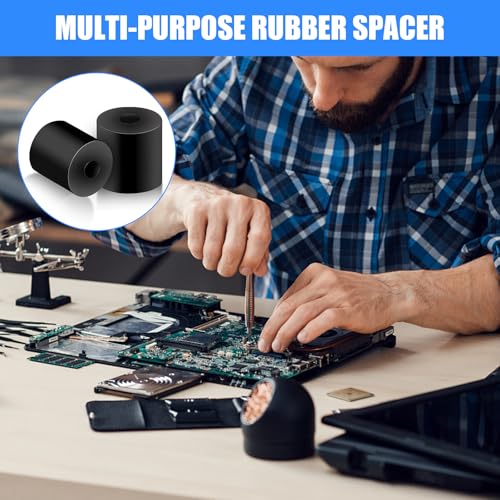40 Pcs Black Rubber Spacers, Multi Purpose Rubber Spacer 3/4Inch OD x 1/4Inch ID x 3/4Inch Thickness, Rubber Bushing Anti Vibration Spacer Thick Rubber Washers for Vibration, Bolts, Home, Car Accessor