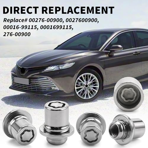 M12x1.5 Wheel Lock Lug Nuts Set 4PCS w/Safety Lock Key Replace# 00276-00900