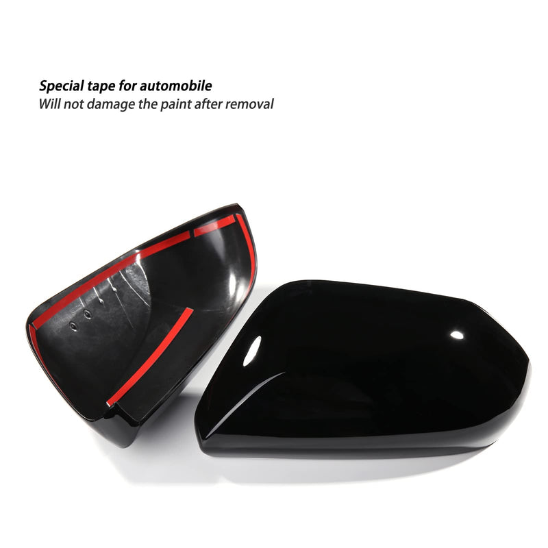 CKE Compatible with Toyota Camry 2026 2025 2024 2023 2022 2021 2020 2019 2018 Accessories Car Exterior Door Side Rearview Mirror Guard Cover Trim Caps -Glossy Black Glossy Black-A