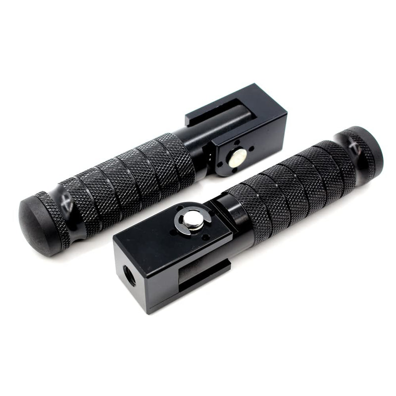 Universal Motorcycle Bicycle Folding Foot Pegs 90 Degree Foldable Electric Motorbike Ebike For Super73 S2/ZX/RX/R/S Passenger Footrests Rearsets Rear Set Footpegs foot Rest Pedals M8 Install Bolts Black-Foldable