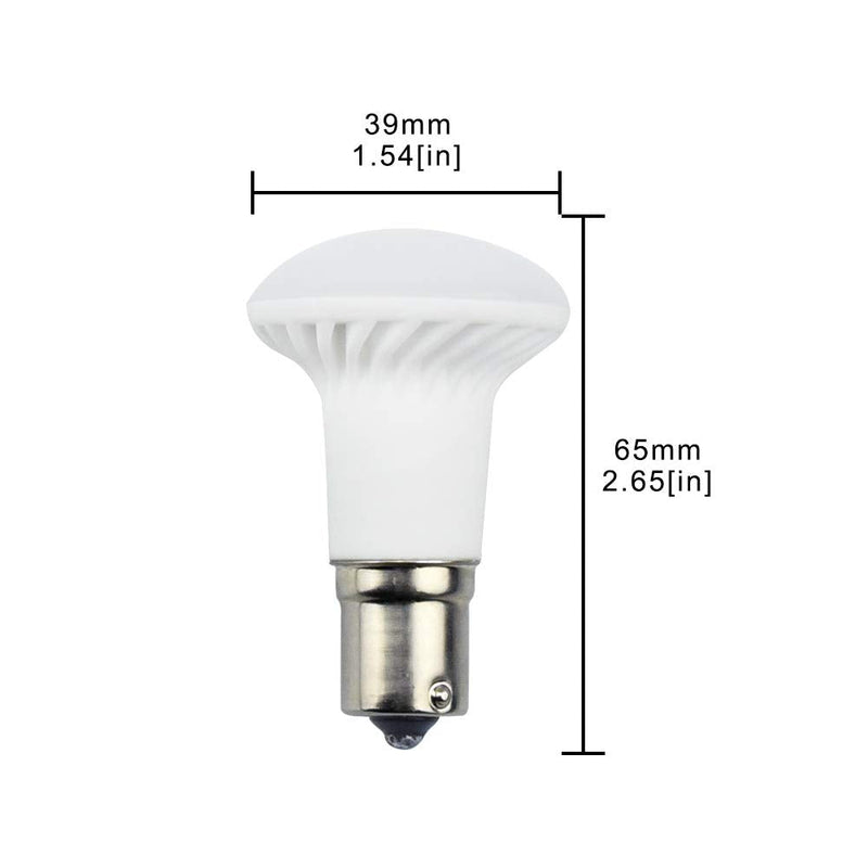 Bonlux 3W LED 1383 R12 Elevator Reading Light, AC/DC 12V-24V 1156 1141 BA15S Single Contact LED Reflector Light Bulb Daylight 6000K for RV Camper Trailer Marine Boat Motorhome Light (4-Pack) 6000k - 4 Pack