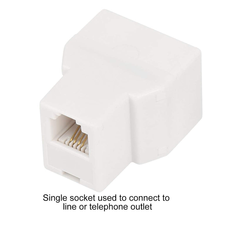 Uvital RJ11 6P4C 1 Female to 2 Female Telephone Line Splitters, Telephone Landline Cable Connector and Separator(White,4 Pack) 4 Pack White