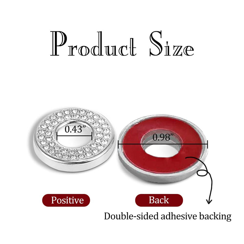 4PCS Bling Car Door Lock Inner Stickers, Bling Car Inner Door Lock Sparkle Stickers, Rhinestones Pull Rod Bolt Decorations Car Interior Accessories for Mercedes Benz C Class C200L GLC260 White