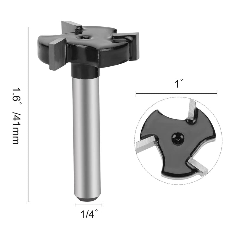 CNC Spoilboard Surfacing Router Bits 1/4" & 1/2" Shank 2 Pieces | 1 inch Cutting Diameter, 2 inch Cutting Diameter, Slab Flattening, Carbide 1/4 Shank 1Diameter+1/2 Shank 2Diameter