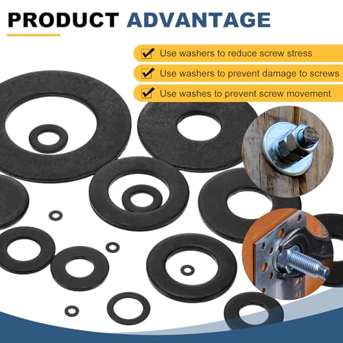 uxcell 40Pcs Carbon Steel Flat Washers, M8x35x2mm Black Oxidized Grade 8.8 Washer, Seal Gaskets Flat Ring for Screws Bolts Machinery Repair, Outdoor Construction 40