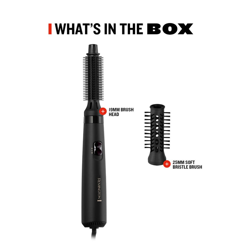 Remington Blow Dry & Style Air Styler, For Shorter Hair, 400W | Includes 2 attachments: 19mm Brush, 25mm Soft Bristle Brush, 2 Heat Settings, 2 Speed Settings, Swivel Cord, 400W Power