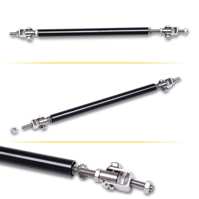2PCS Adjustable Splitter Strut Rods, 8"-11" Front Lip Strut Rod Bumper Splitter Universal Tie Support Bars，Black Black 8"-11"
