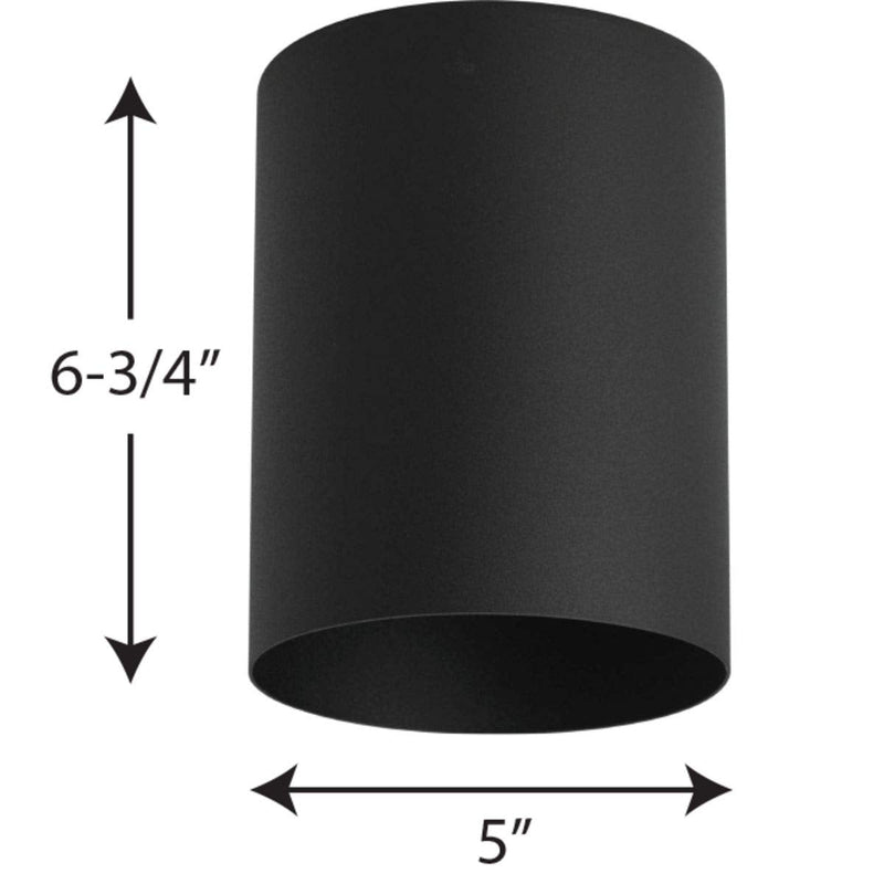 Cylinder Collection 5" Modern Outdoor Ceiling Light Black