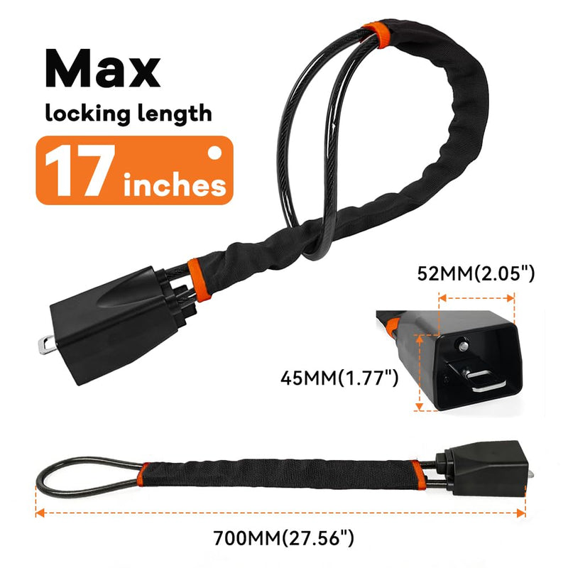 RASTP Car Steering Wheel Lock, Anti-Theft Device,Seat Belt Lock (Black) | Max 17 Inch Length, with 3 Keys Fits for Most Vehicles, SUVs, Golf Carts Black