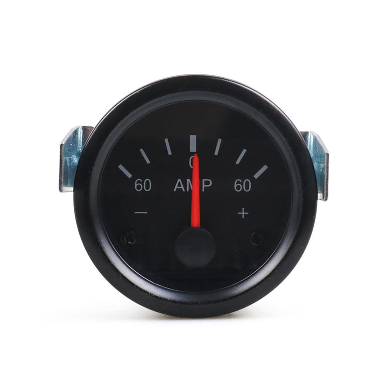 Dyno Racing 2" 52mm Auto Car Boat 60-0-60 AMP Meter Pointer Electronic Ammeter Yellow Light AMP Gauge Meter 12V