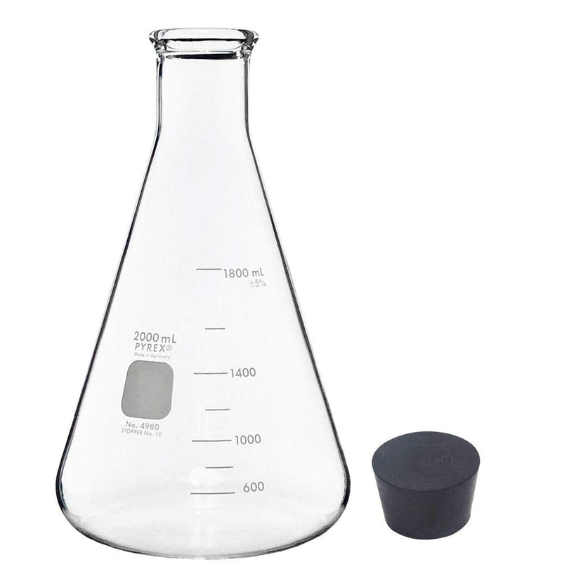 2000ml Erlenmeyer Flask with Rubber Stopper (Single)
