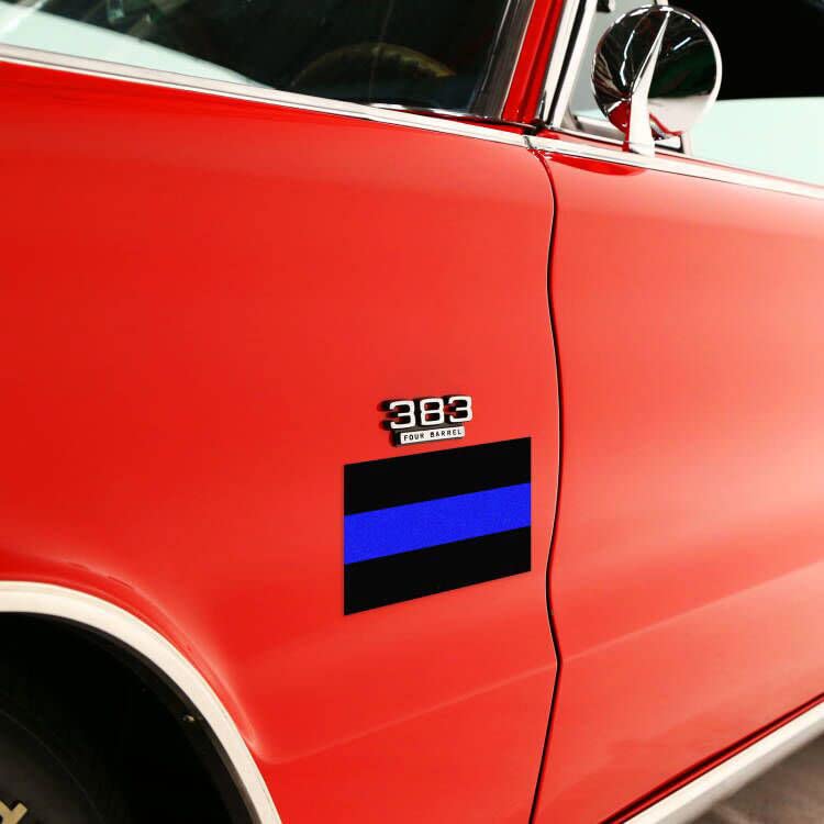 3 Pack Reflective Police Thin Blue Line Bumper Decal Stickers 4" x 2.6" | Compatible with Cars & Trucks, Honoring Police Law Enforcement Vinyl Window Laptop Tape