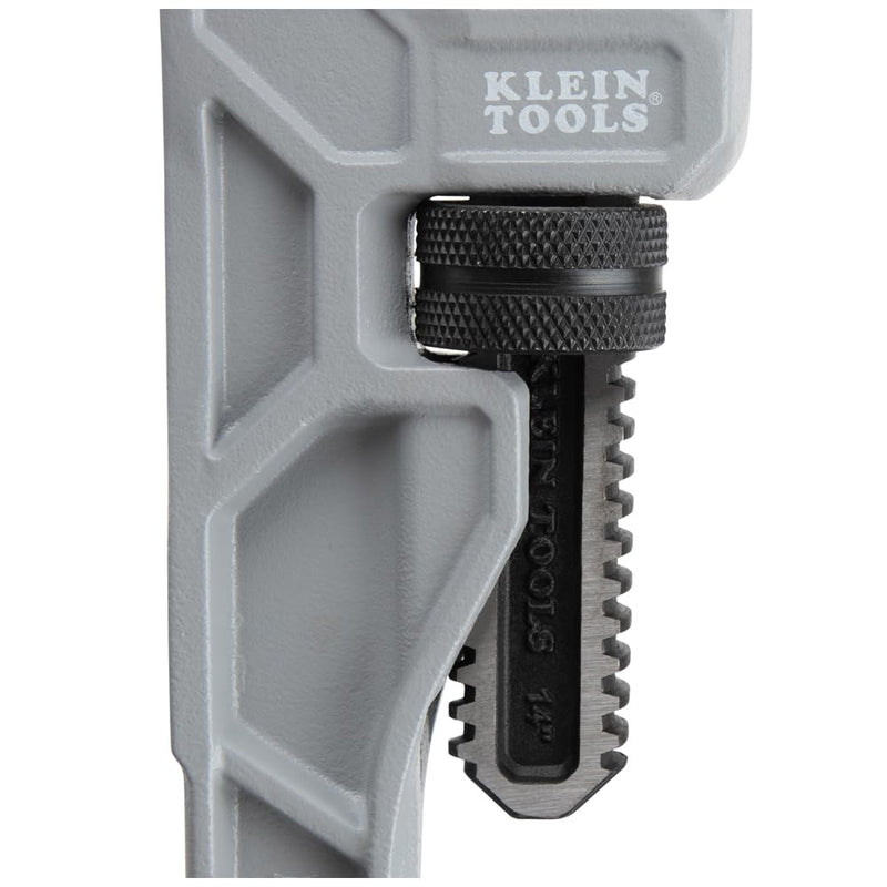 Klein Tools 68224 14-Inch Cast Aluminum Pipe Wrench, Heavy Duty Adjustable Plumbing Wrench with I-Beam Handle, 2-Inch Jaw Capacity