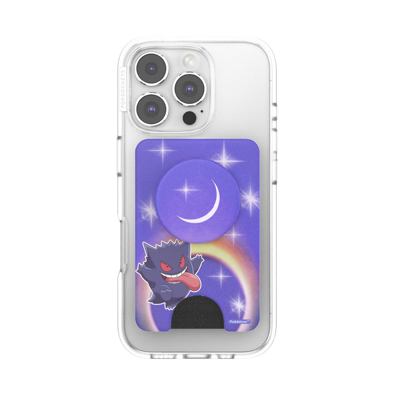 PopSockets Phone Wallet for MagSafe with Grip- Gengar Dream Eater | PopWallet, Holds 3 Cards, Magnetic, Removable, Secure, Pokemon, Gengar, Eevee, Fun, Cool, Unique