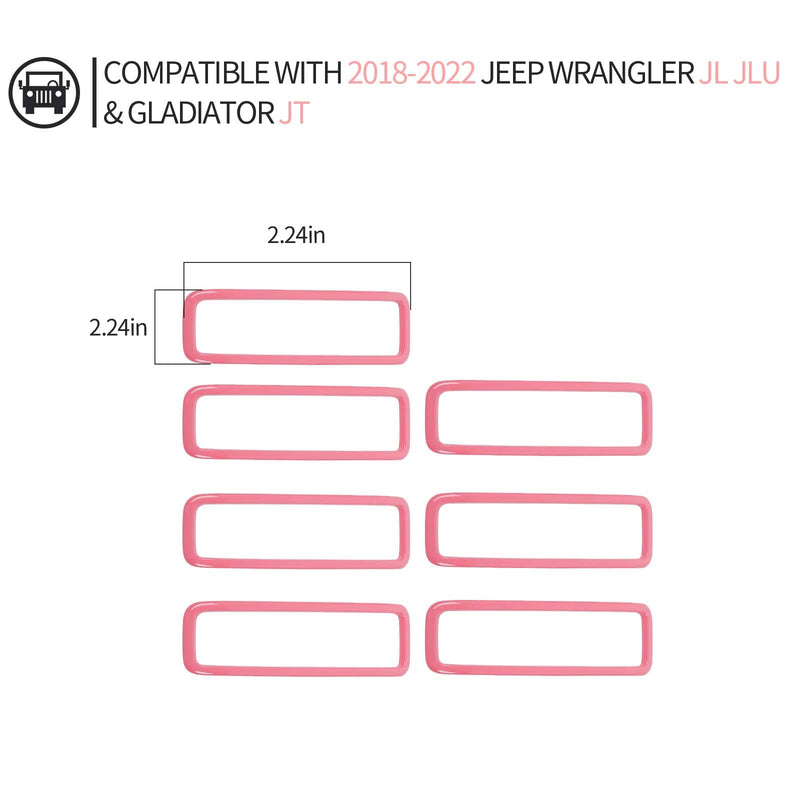 Hood Vent Cover Cowl Panel Vent Cover Trim Fit for 2018-2025 Jeep Wrangler JL JLU & Gladiator JT Exterior Accessories (Pink) Pink