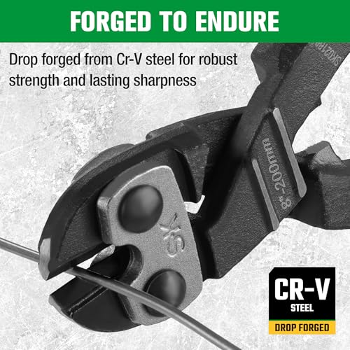 SK 8-Inch Mini Bolt Cutter, Small Compact Wire Cutters Heavy Duty