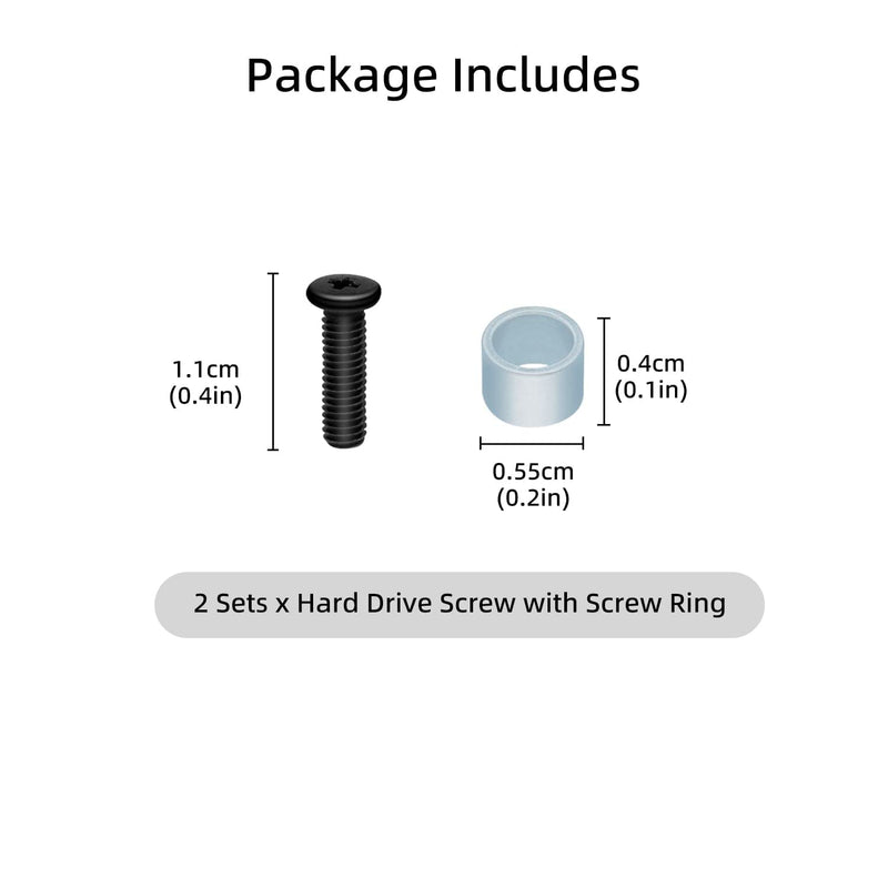 Mcbazel 2Pcs SSD Screw and 2Pcs Ring Replacement for PS5, Solid State Drive Repair Accessories (NOT for PS5 Slim)
