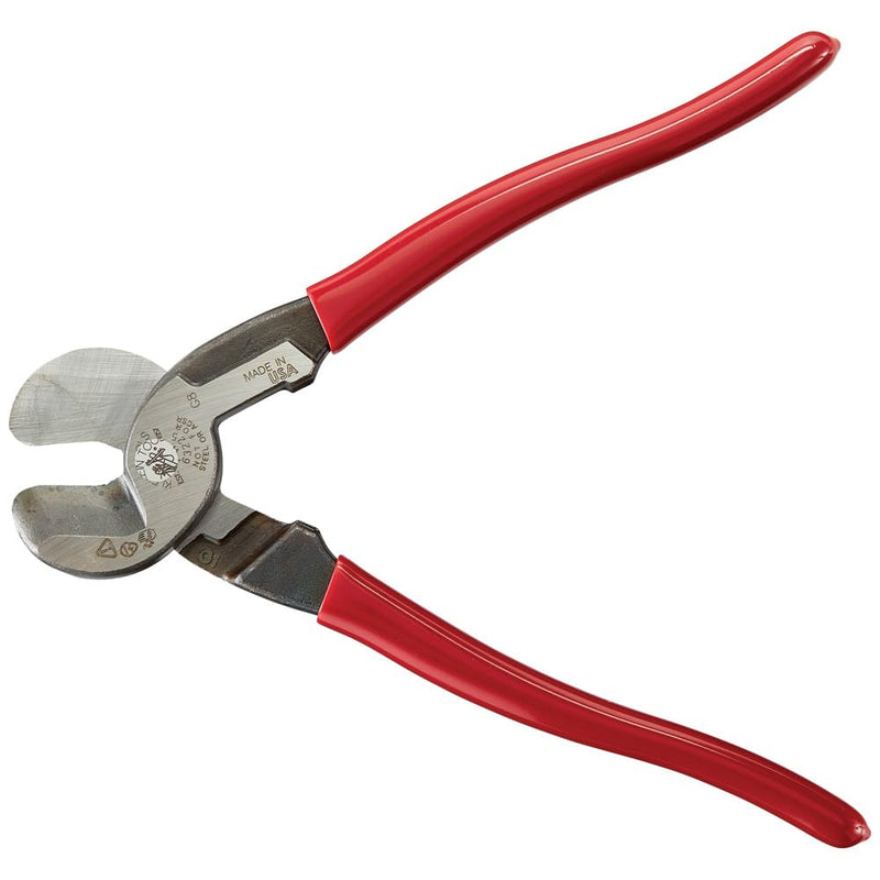 Klein Tools 63225 Cable Cutter, Made in USA, 9-Inch High Leverage Cutter for Aluminum, Copper and Communication Cable Standard Cutter