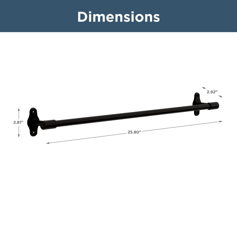 Franklin Brass Calloway (1-Pack) 18'' Towel Rack w/ 6" Extender for Bathroom Matte Black Towel Bar for Bathroom Wall Mounted Towel Holder Rod CLWY26-MB