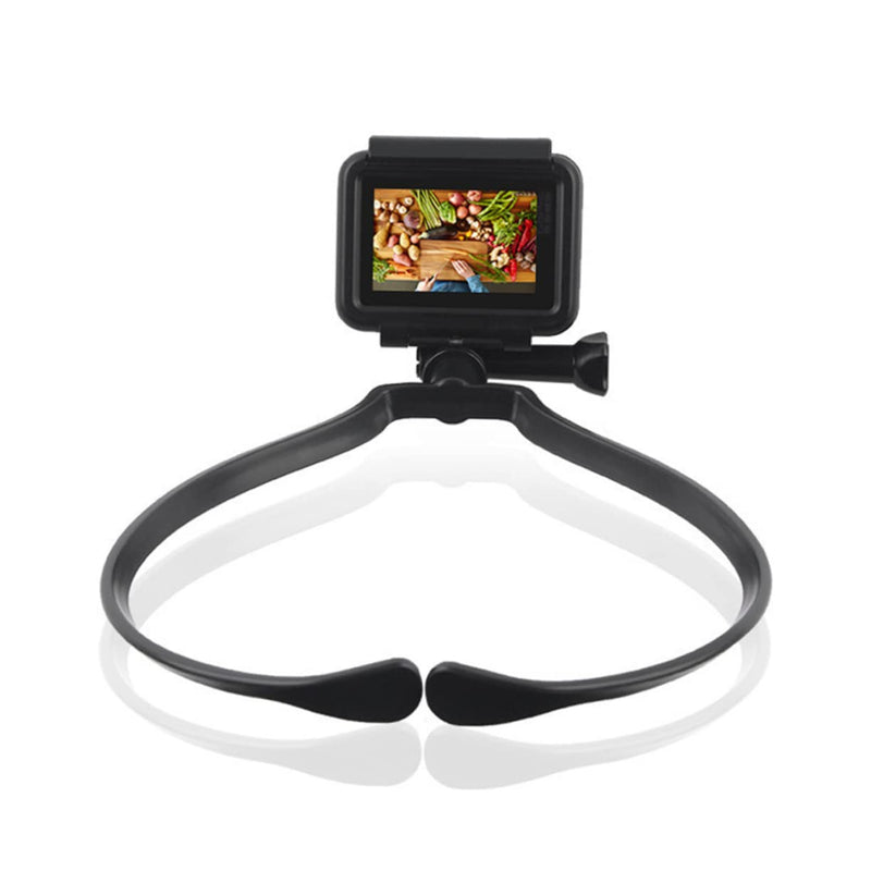 POV Collar Neck-Hanging Selfie Video Stabilizer Camera Mount Hands Free Neck Mount Neck Hanging Mobile Holder Plastic Neck Clamp Phone Neck Mount Abs Hanging Neck Accessories, 23X16CM, Black