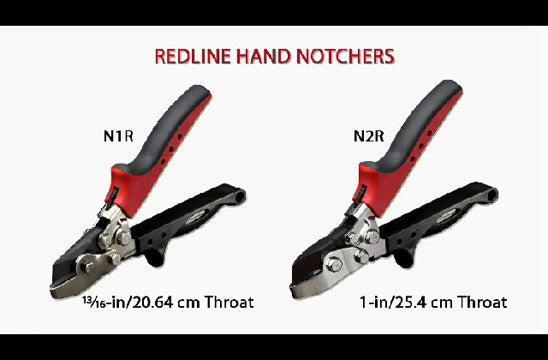 Malco N2R Hand Notcher with 1-Inch Deep V-Notch | Professional Sheet Metal Ductwork Fabrication Tool | Redline Ergonomic Handles | 24-30 Gauge Capacity