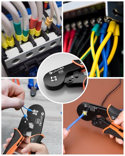 Lytool Wire Ferrule Crimping Tool AWG 28-5 Square Ratchet Crimper Square Wire Crimping Pliers