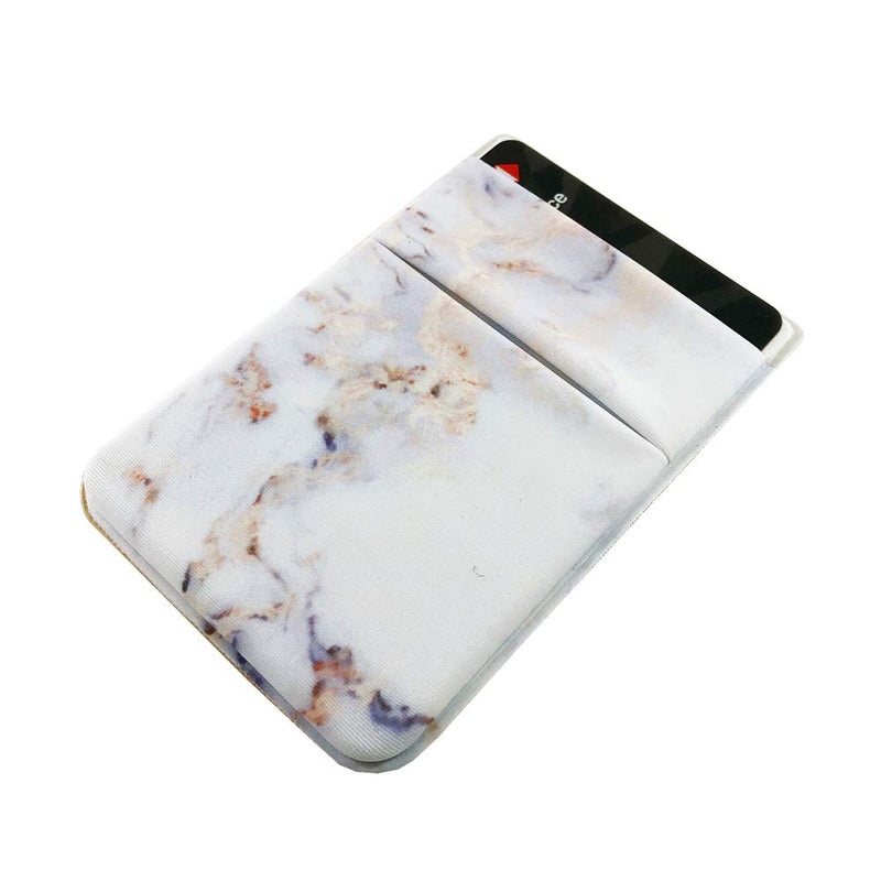 2Pack Phone Card Holder Stretchy Lycra Wallet Pocket Credit Card ID Case Pouch Sleeve 3M Adhesive Sticker on iPhone Samsung Galaxy Android Smartphones (Pink Marble & White Golden Marble) Pink Marble & White Golden Marble