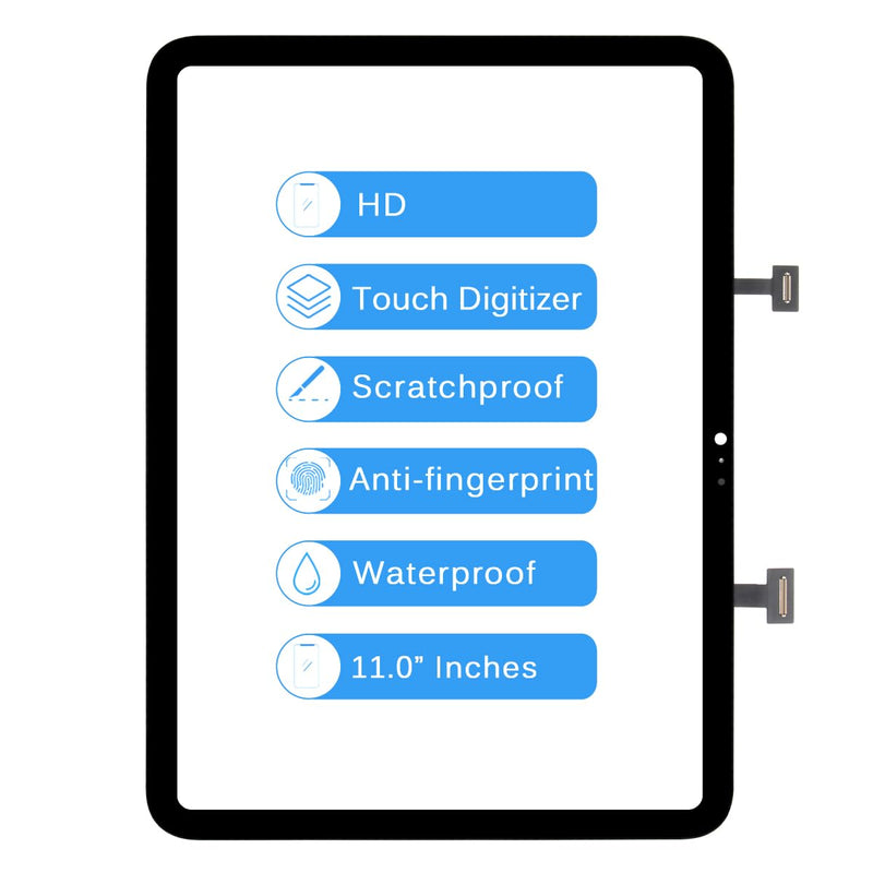 for iPad 10 2022/A16 2025 Digitizer Replacement Touch Screen Glass Only 10.9"/11" Screen Replacement for iPad 10th/11th Gen A2696 A2757 A2777 A3354 A3355 A3356 with Repair Tools, No LCD Display