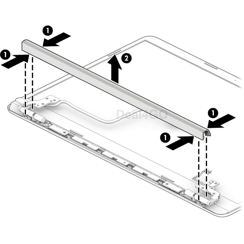 Deal4GO LCD Back Hinge Cover Rear Cap Bar L63609-001 Replacement for HP 15-DY 15-EF 15s-FQ 15s-FR 15-DY2021NR 15-EF1020NR - Silver