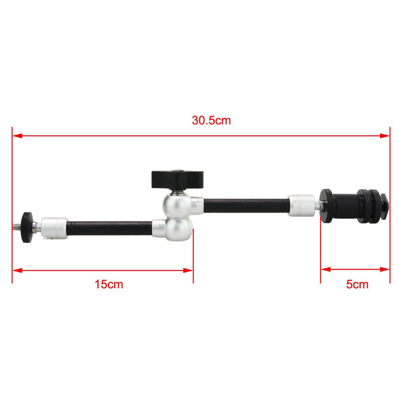 Haoge 11" Inch Adjustable Friction Articulating Magic Arm for DSLR Rig Camera LCD Monitor LED Light Flash Lights Microphone TPCAST HTC Vive Vive Pro Base Station lightinghouse