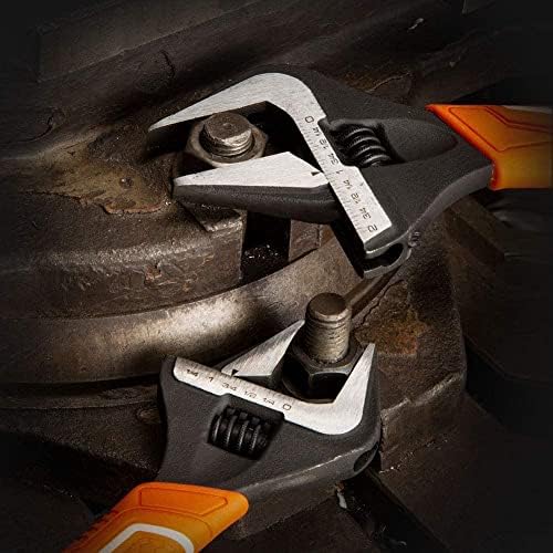 VANQUISH 12 Inch Adjustable Wrench, 2-3/8” Wide Jaw Opening Plumbing Wrench, CR-V Steel, SAE and Metric Scale Marked, With Comfort Grip Handle and Hanging Hole (3154) 12-Inch