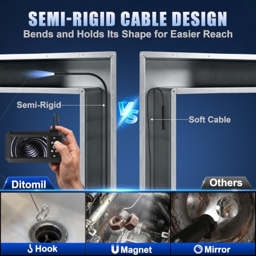 Endoscope Camera with Light, 1080P HD Borescope with 4.3" IPS Screen