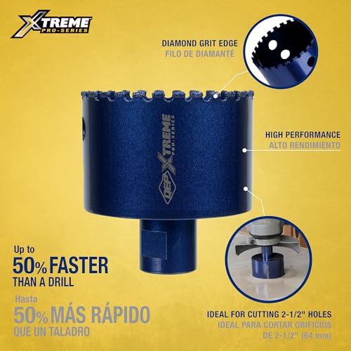 QEP 2-1/2" Xtreme Diamond Hole Saw for Grinders 2 1/2-Inch
