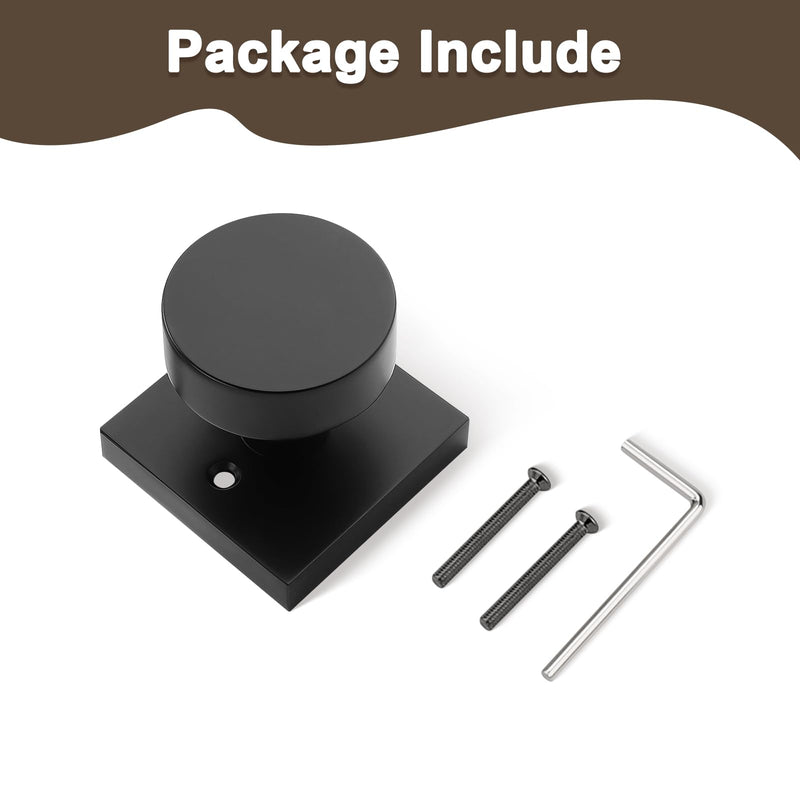 Probrico 2 Pack Black Dummy Door Knobs, Half Dummy Door Handles, One Side Dummy Doorknobs on Square Rose, Keyless Door Knobs no Lock