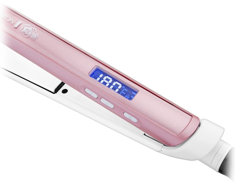 Remington Hair Straightener, Advanced Ceramic Coating, 110mm, Rose Pearl | Long 110mm Floating Plates, LCD Screen, 150-235°C Range, with elegant rose pearl finish, Storage Pouch Included