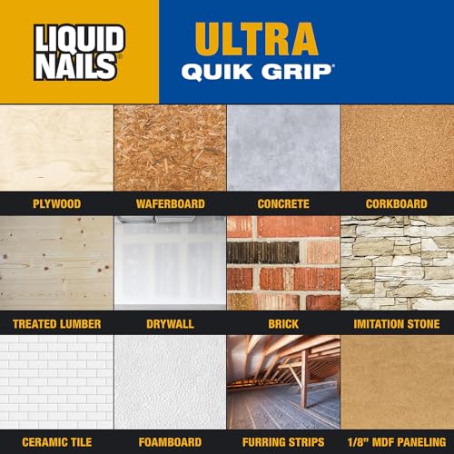 Liquid Nails Ultra Quik Grip 10 oz. White Interior and Exterior Construction Adhesive Ultra Quick Grip 10 fl oz