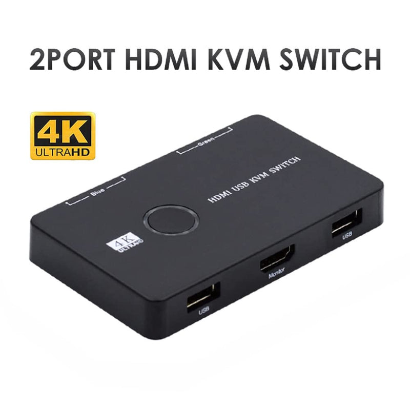 cablecc KVM USB 2.0 & HDMI 4K Switch Selector Dual PCs Sharing Monitor HDTV USB Port Keyboard Mouse Scanner Printer HDMI+2*USB2.0