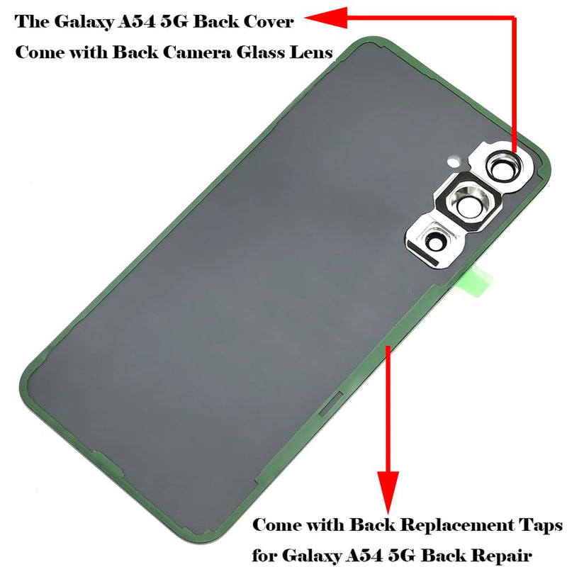 Galaxy A54 5G Back Cover Replacement A546F A546U A546 Back Door for Samsung Galaxy A54 2023 6.4" A546F A546U A546 SM-A546U Cellphone Backplates Rear Housing Repair Part (White) White