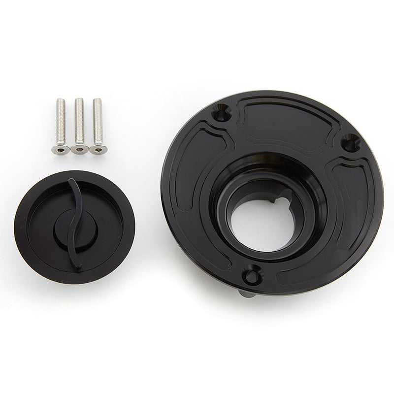 Motorcycle Gas Cap Fuel Tank Cover Keyless for R3 R25 R6/R6S R1 R1S R1M FAZER FZ1 FZ6 FZ6R FJR1300 MT10 FZ10 MT07/FZ07 FZ09/MT09 R125 Black