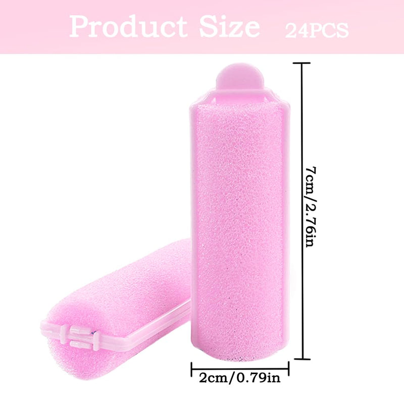 24pcs Flexible Sponge Hair Rollers, Heatless Curlers For Soft Wavy Hairstyles, Ideal for Both Women And Children