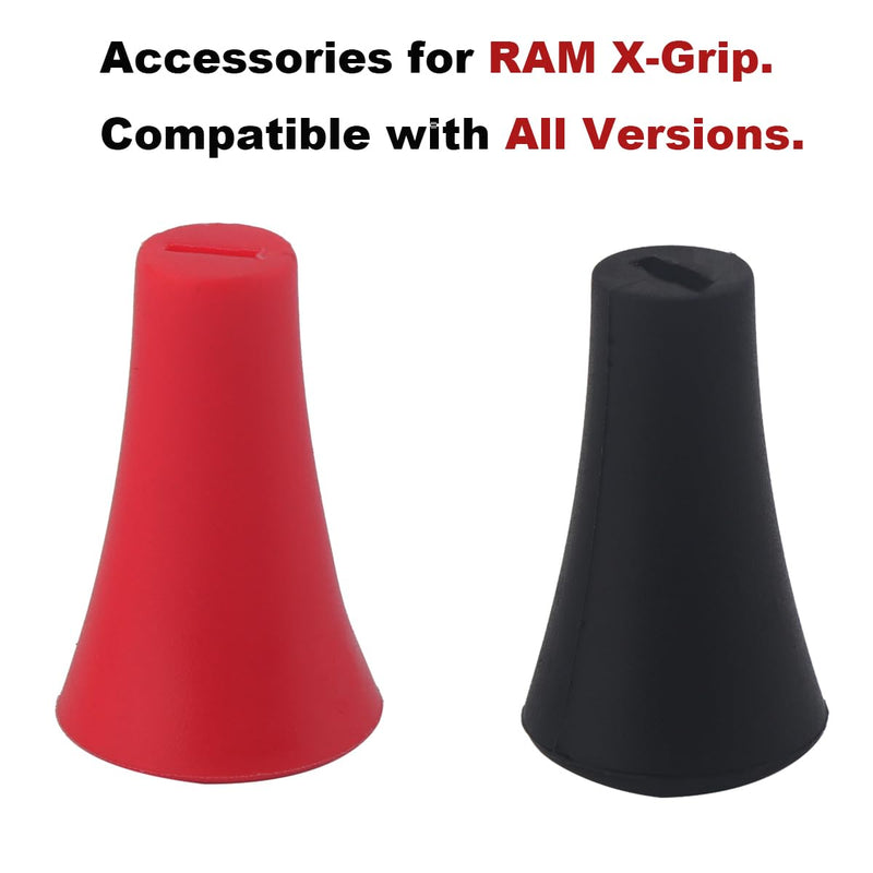 Rubber Tips for Ram Mounts X-Grip Phone Mount, Balck & Red Silicone Caps | Accessories for Replacement (8 Pack)
