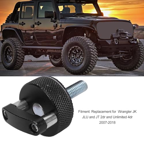 Hard Top Arrow Storage Case Bolts, 6PCS Universal Aluminum Thumb Screws with D Ring for JK JLU JT 2007-2018 (Black) Black